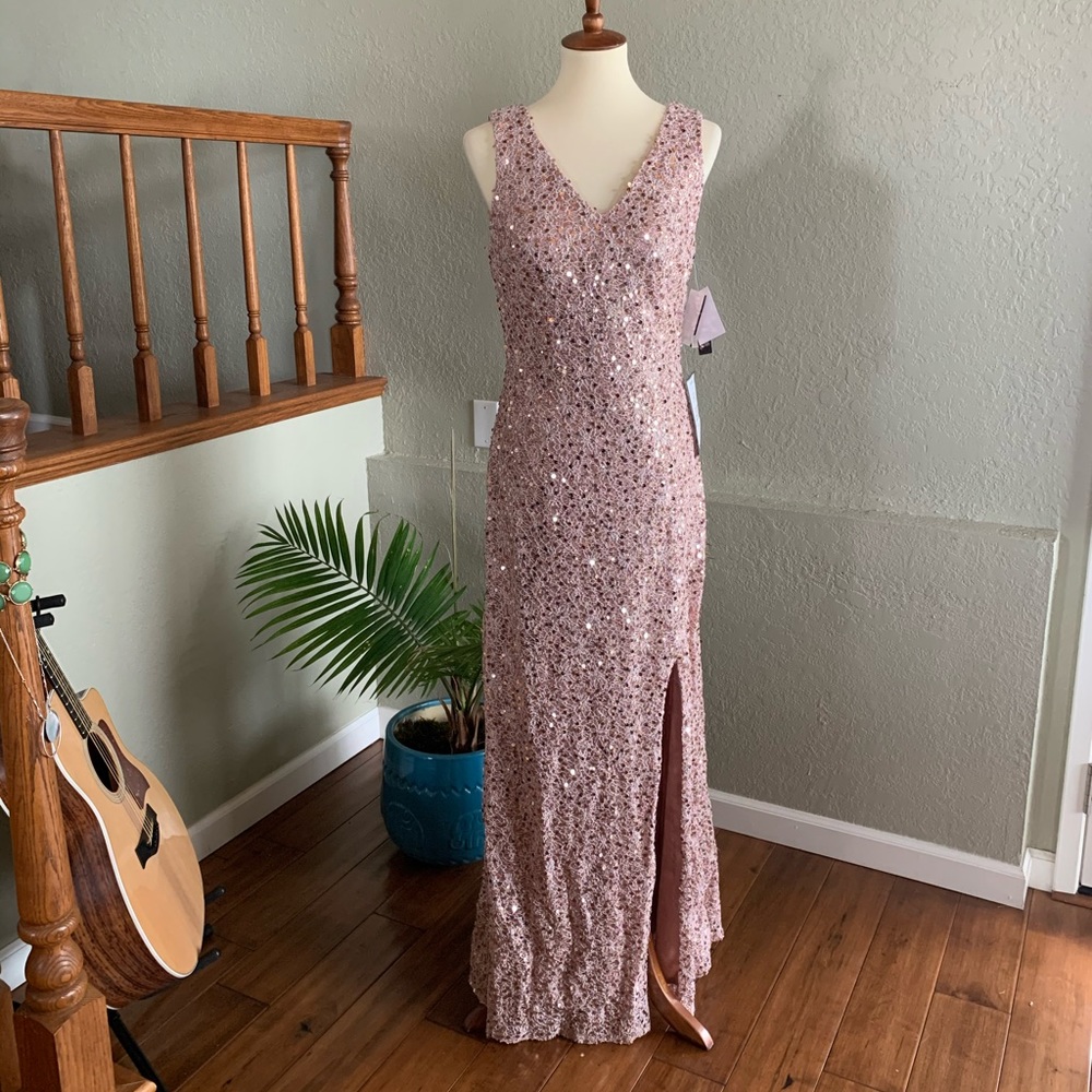 Night Way Collections-Rose gold sequin dress